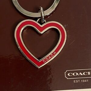 Coach Red Heart Keychain